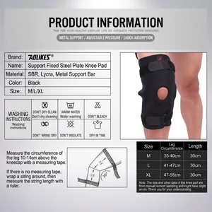 Rodillera deportiva profesional con soporte de doble placa de acero para recuperación