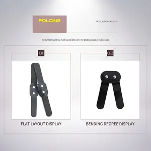 Placa de soporte metálica plegable profesional para rodilleras en posición plana y doblada