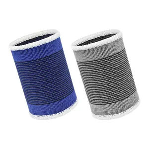 Breathable sports wristbands in blue and grey for basketball and running exercises