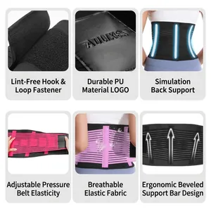 Professional breathable fitness waist support belt with adjustable straps and lumbar protection