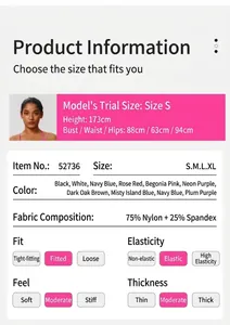 Comprehensive product specifications and fabric details for this cross back sports bra