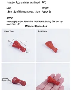 Detailed macro views of mini simulation braised chicken leg PVC food model for kids play