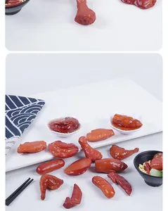 Macro detail of realistic miniature braised meat models for dollhouse play sets