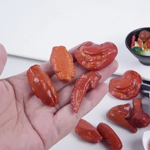 Realistic Miniature Simulated Food Braised Chicken Wing Feet Pig Trotter Dollhouse Pretend Play Toy Photography Prop