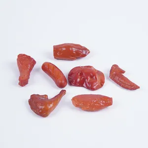 Set of seven realistic miniature braised meat food models for creative play house decor