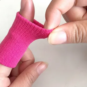 Funda de punto rosa de alta elasticidad para dedos, apoyo deportivo y baloncesto