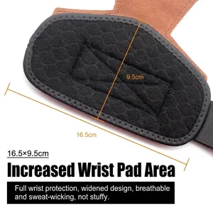 Protezione per palmo in pelle per sollevamento pesi con area imbottita 16,5x9,5 cm extra larga