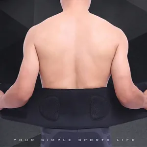 Breathable black fitness waist belt for sports support and waist protection on model