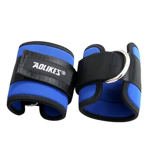 Verstellbare blau-schwarze Knöchelriemen für Beinkrafttraining und Fitness mit D-Ring