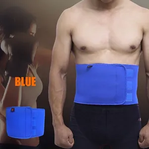 Professional breathable blue sports fitness waist trimmer belt for gym training