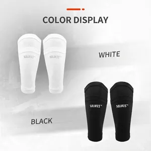 Aolikes breathable football shin guard sleeves with pocket inserts in white and black