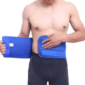 Adjustable blue breathable neoprene sports waist belt for fitness gym and running support