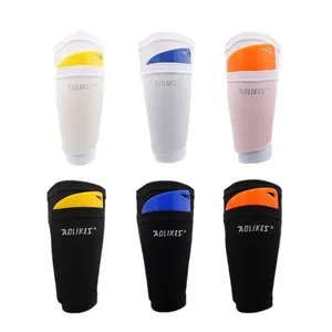 Aolikes breathable football shin guard sleeves with insert pockets for protection