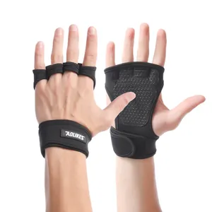 Weightlifting palm protectors with anti-slip silicone grip and wrist support strap