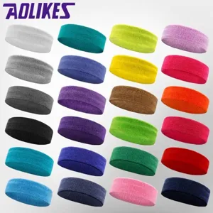 Pack of 24 multi-color sweat absorbing sports headbands for exercise and fitness activities