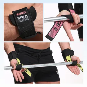 Cinghie per sollevamento pesi antiscivolo con grip in silicone per powerlifting e fitness
