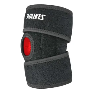 Adjustable sports elbow brace with spring support and breathable mesh padding