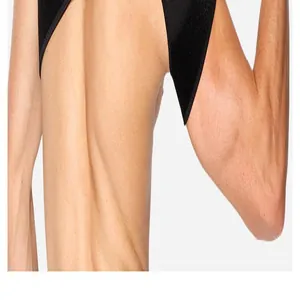 Detail view of adjustable black sports shoulder brace showing back fitment and support.