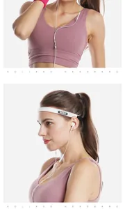 Detailed view of athlete wearing a white Aolikes sports sweatband for fitness training