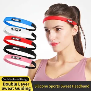 Professional Sports Sweatband Silicone Sweat Guide Headband Adjustable Non-Slip Hair Band For Running Basketball Football Fitness