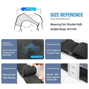 Adjustable sports shoulder support strap with breathable fabric for injury protection