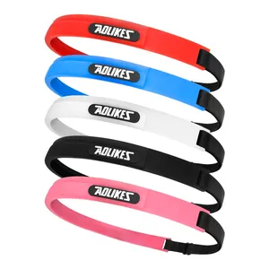 Professional multi-color AOLIKES non-slip silicone sports sweatbands for fitness and running