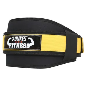 Ceinture de musculation professionnelle AOLIKES noir et jaune pour squat et fitness.