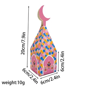 Measurement details of the creative moon-topped candy gift box with geometric patterns