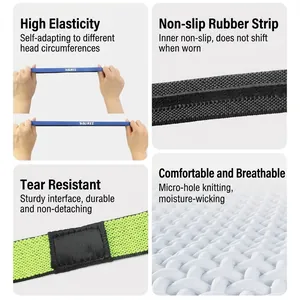 Aolikes unisex sports sweatband highlighting elasticity, non-slip strip, and breathability