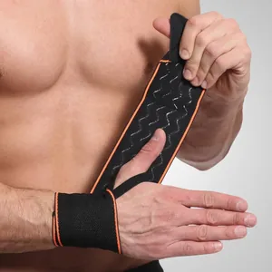 Professional adjustable sports wrist compression wrap with non-slip silicone strips
