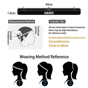 Non-slip sports headband for running and yoga by Aolikes, fits 52-60cm head size