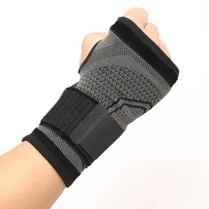 Soporte de muñeca y palma deportivo de punto transpirable para levantamiento pesas