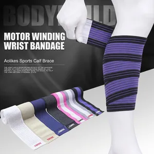 Adjustable elastic sports compression calf bandage for running and fitness