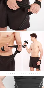 Détail des sangles de musculation AOLIKES montrant l'enveloppement sécurisé du poignet