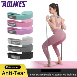 Correa de Estiramiento de Yoga Profesional de Algodón de Poliéster Banda de Resistencia para Entrenamiento de Fuerza Pilates Terapia Física Ejercicio Con Bolsa de Malla