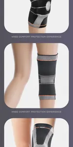 Genouillère respirante professionnelle avec rembourrage en silicone et soutien à ressort.