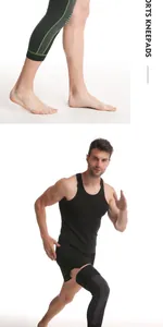 Professional long compression knee sleeve shown on male model for running sports