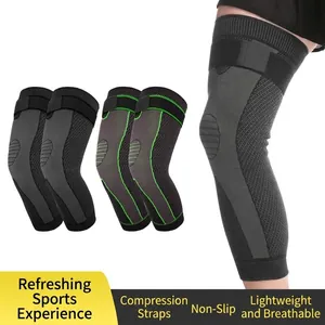 Long Compression Knee Pad Calf Sleeve Extended Support Leg Guard For Running Basketball Cycling Hiking Outdoor Sports Men Women