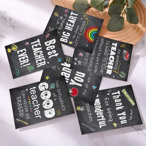 Juego de Tarjetas de Agradecimiento para Maestros Estilo Pizarrón Con Sobres Para Regalos de Graduación Escuela