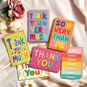 Tarjetas de Agradecimiento de Graffiti Artístico Multicolor Con Sobres Kraft Para Fiesta de Cumpleaños Navidad Regalo
