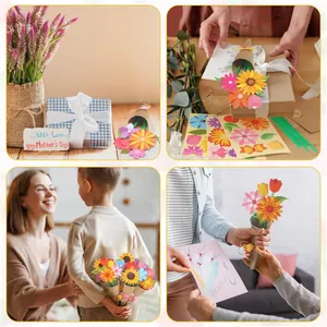Kit de tarjetas de ramo de flores de papel DIY para el Día de la Madre y del Maestro