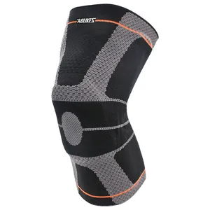 Genouillère de compression professionnelle avec coussinet en silicone pour le sport.