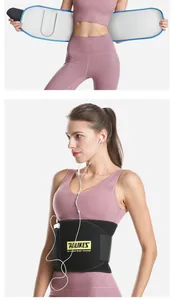 Vue détaillée d'une ceinture de sudation fitness avec doublure argentée et poche