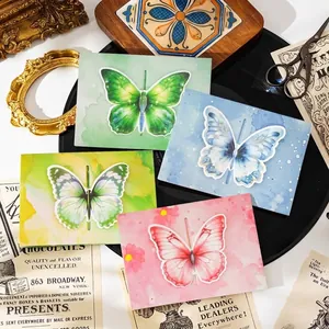 Biglietto di Auguri Creativo Farfalla Pop Up Con Busta Per Regalo Compleanno Valentino Acquerello DIY Cartoncino Cancelleria