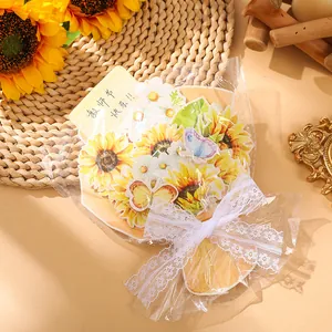 Biglietto d'auguri bouquet di girasoli fatto a mano per festa degli insegnanti