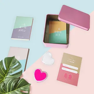 Set regalo romantico 100 cose da fare per coppie con scatola rosa e timbri a cuore
