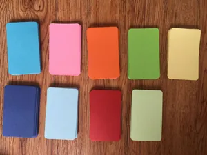 Cartes vierges multicolores pour apprentissage de l'anglais et bricolage DIY