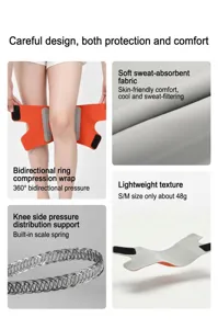 Detailed features of breathable sports knee brace with support springs