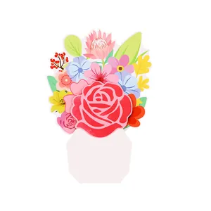 Exquisite 3D pop-up flower bouquet greeting card for birthday and celebrations