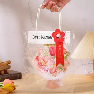 Set di biglietti d'auguri floreali fatti a mano con sacchetto regalo per docenti